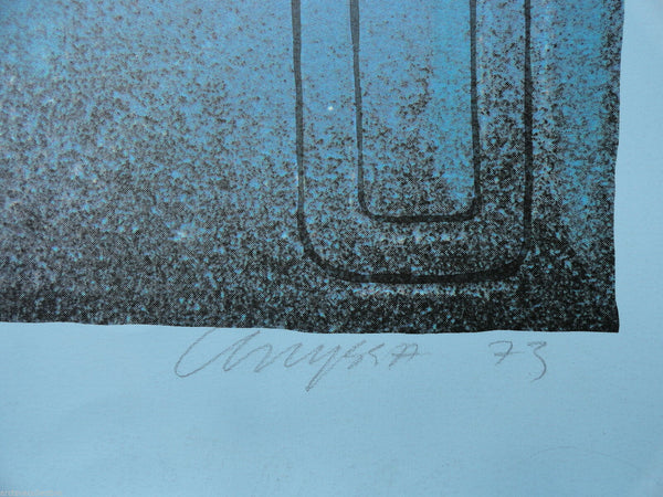 Lublin Graphics Artwork named Chryssa Untitled Letters Blue , By Artist Chryssa