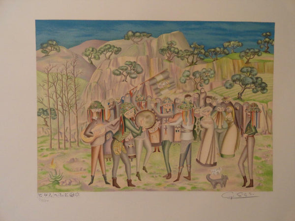 Lublin Graphics Artwork named Verdiales singing for Los Santos Inocentes (Malaga) , By Artist Silva Guillermo
