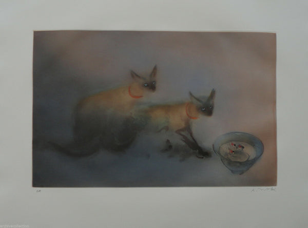 Lublin Graphics Artwork named Two Cats , By Artist Moti Kaiko