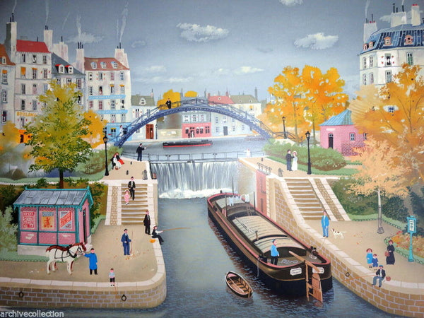 Lublin Graphics Artwork named La Canal St. Martin , By Artist Delacroix Michel
