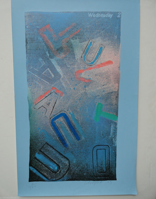 Lublin Graphics Artwork named Chryssa Untitled Letters Blue , By Artist Chryssa
