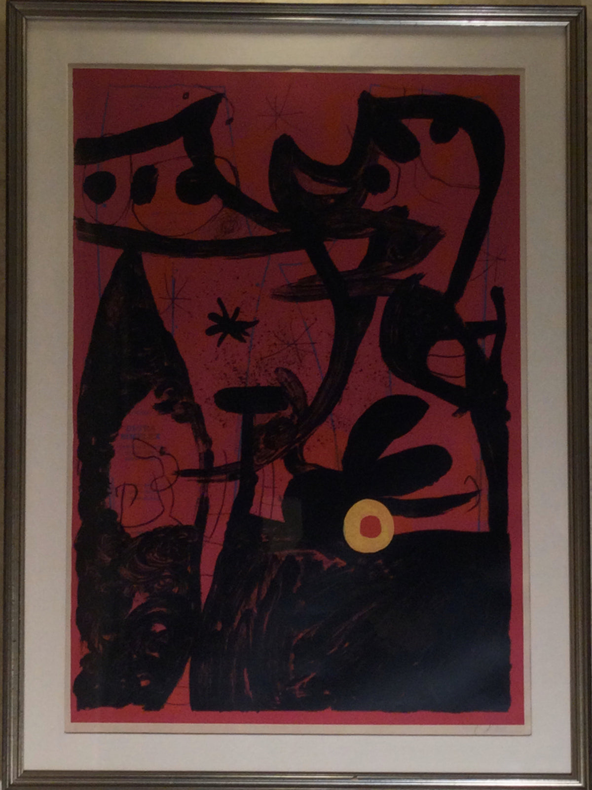 Joan Miró 無題 リトグラフ 黒フレーム Joan Miró 無題 リトグラフ 黒フレーム